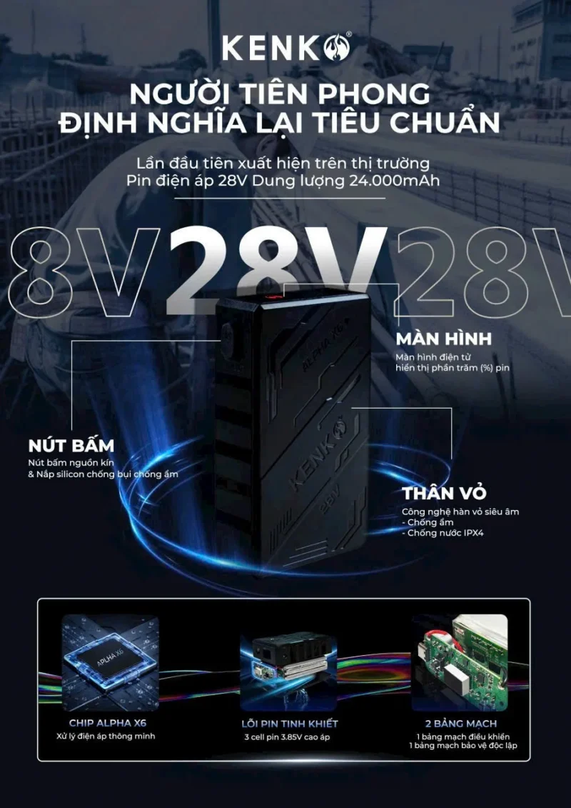 Bộ Pin Quạt Alpha X6 28V