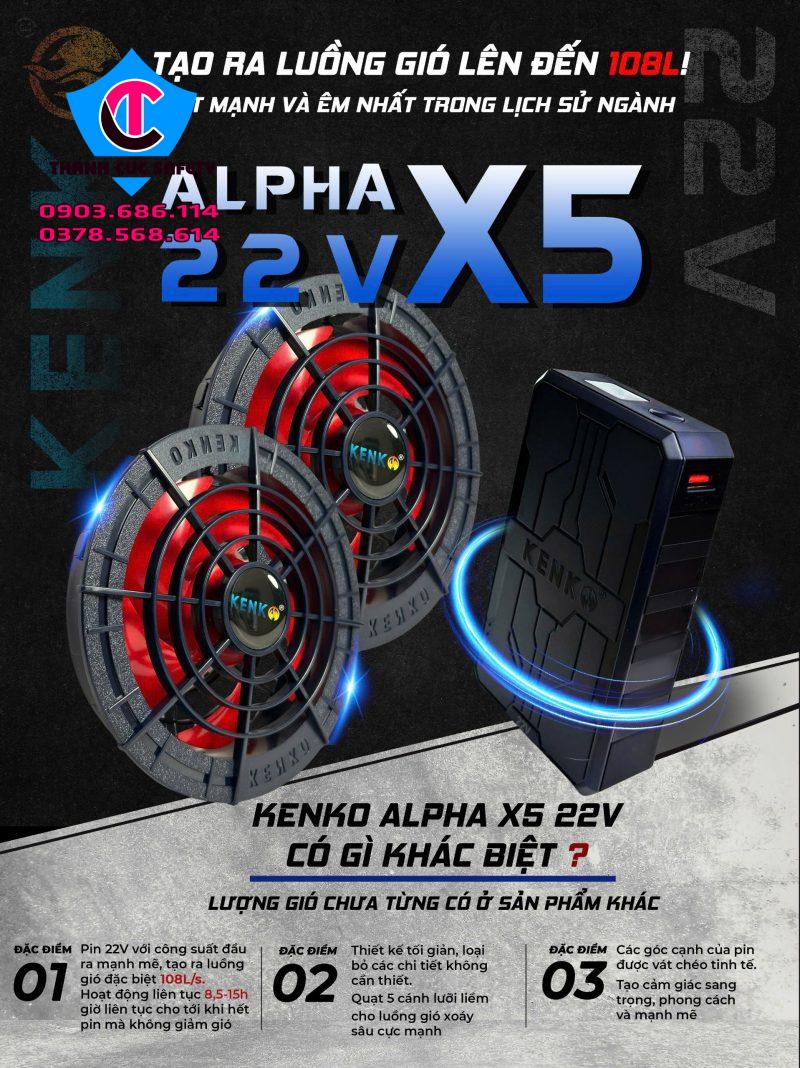 Bộ pin quạt KENKO ALPHA X5 22V Bộ pin quạt KENKO ALPHA X5 22V