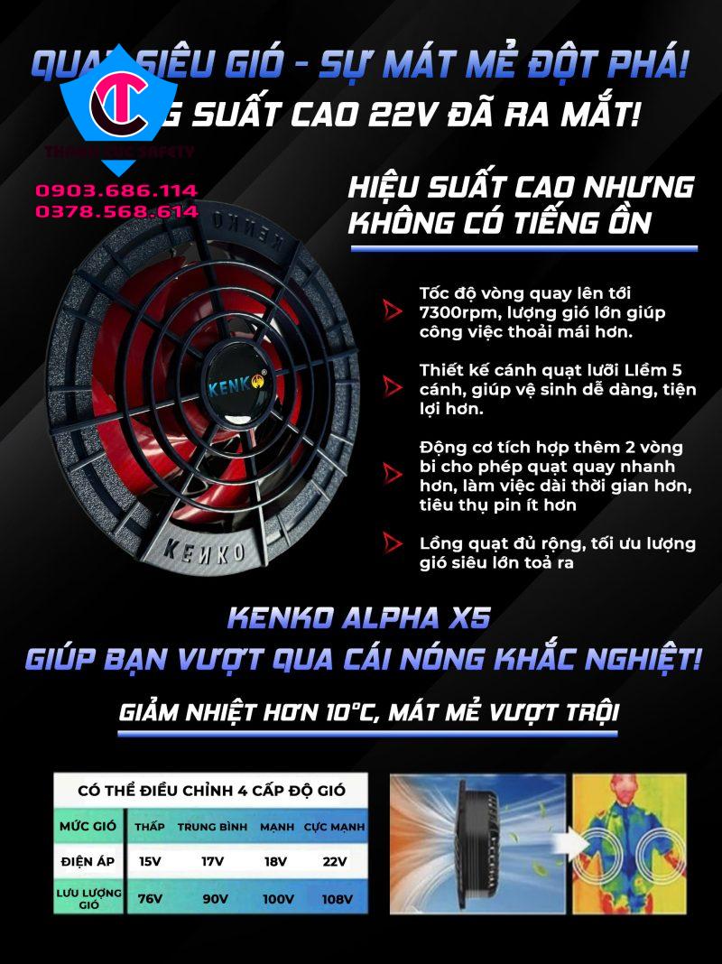 Bộ pin quạt KENKO ALPHA X5 22V Bộ pin quạt KENKO ALPHA X5 22V