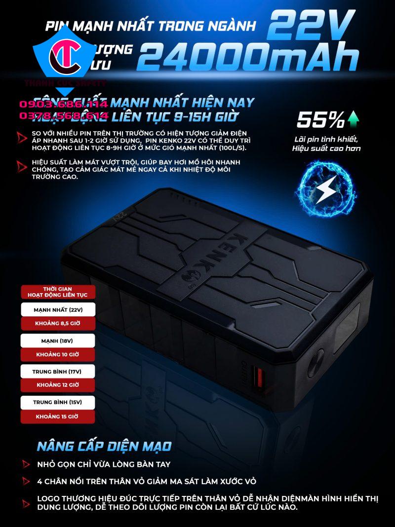 Bộ pin quạt KENKO ALPHA X5 22V Bộ pin quạt KENKO ALPHA X5 22V