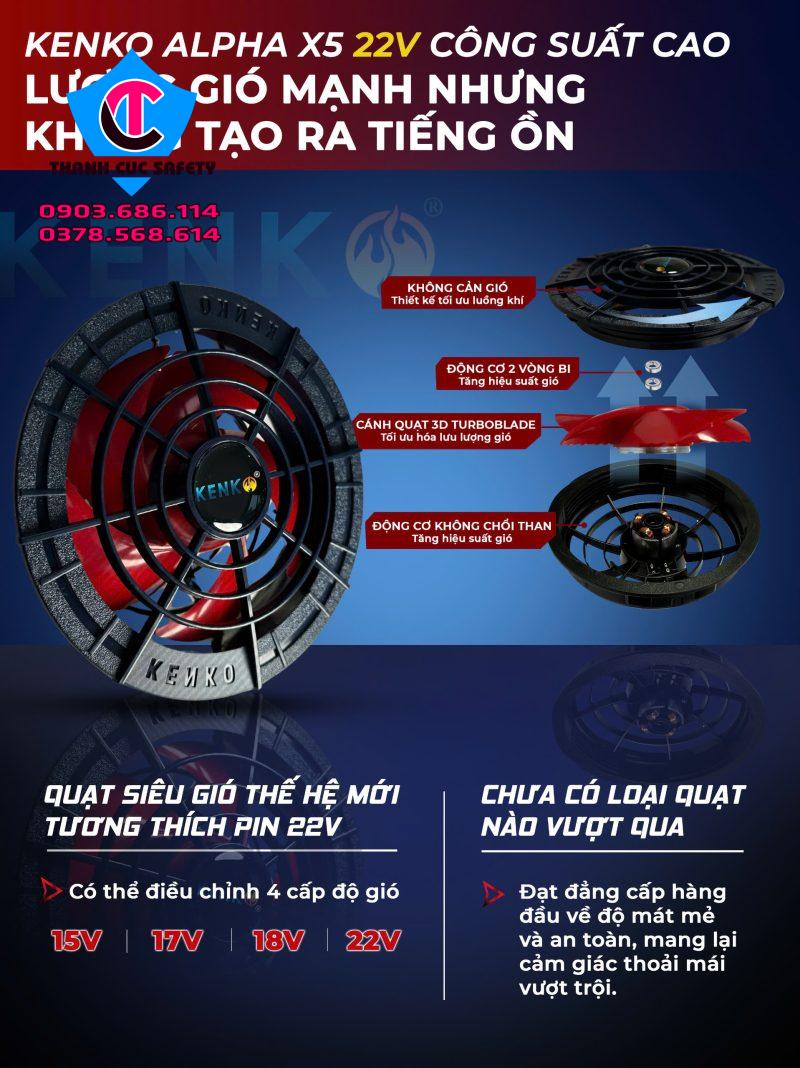 Bộ pin quạt KENKO ALPHA X5 22V Bộ pin quạt KENKO ALPHA X5 22V